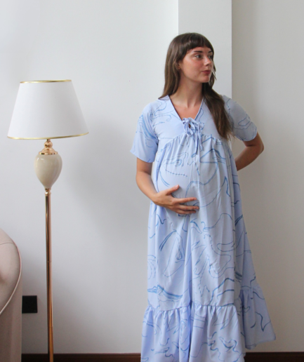 Soft Waves Maxi Maternity Dress