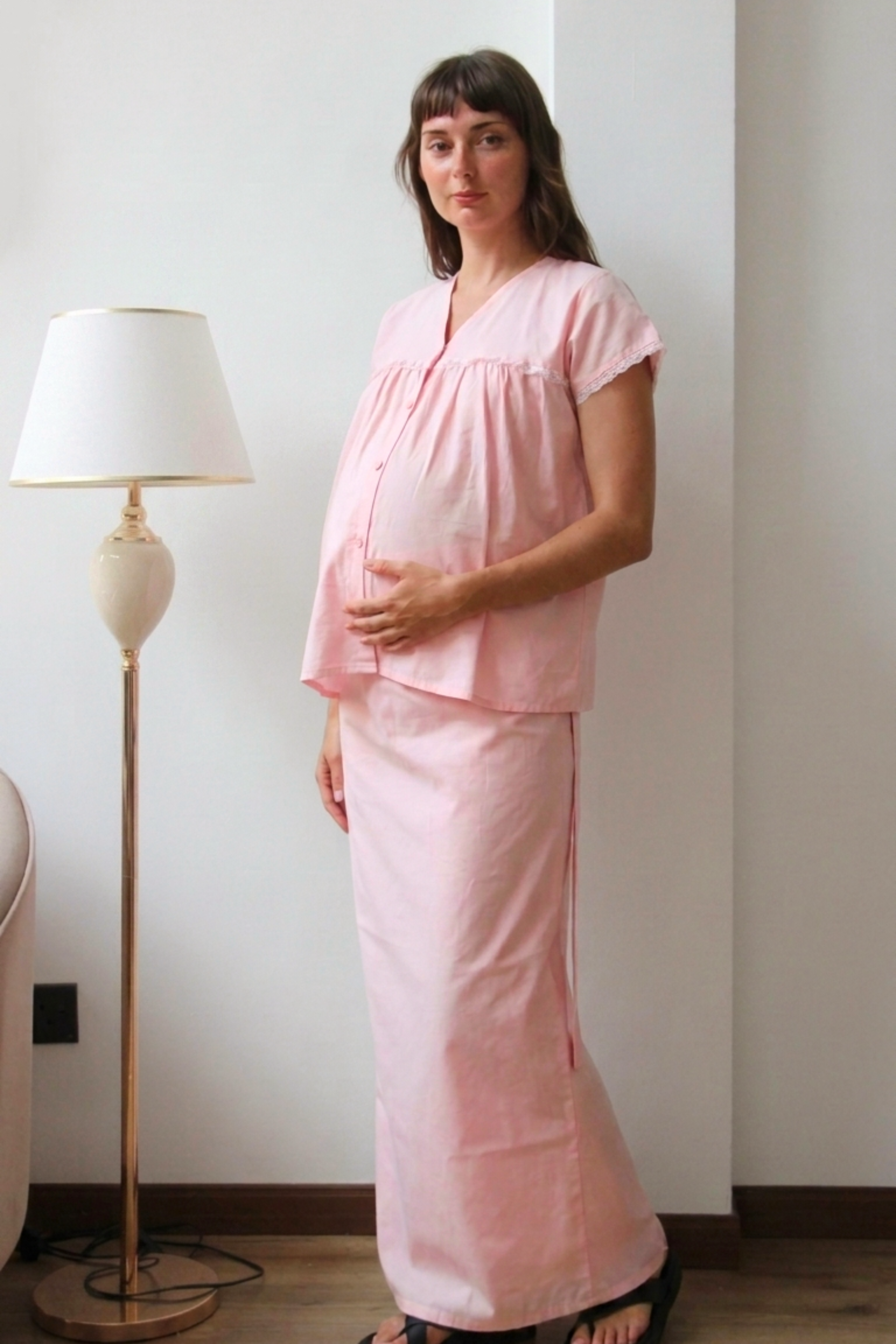 Pink Bed Jacket set